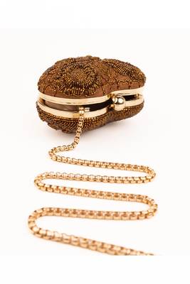 Cora copper suede embellished heart bag 4