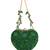 Cora green suede embellished heart bag