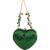 Cora green suede embellished heart bag