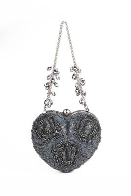 Cora grey suede embellished heart bag 2
