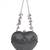 Cora grey suede embellished heart bag
