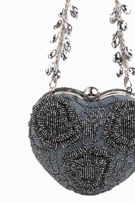 Cora grey suede embellished heart bag 5