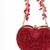 Cora red suede embellished heart bag