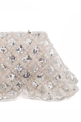 Grace silver suede embellished clutch 4