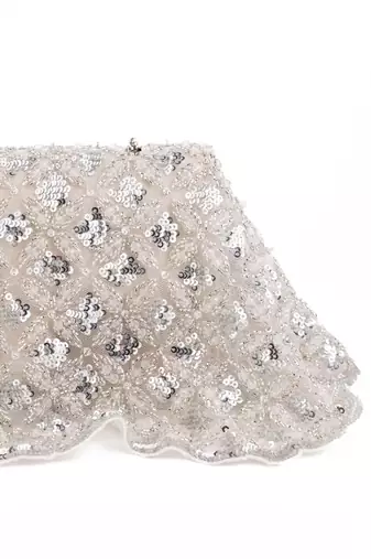 Grace silver suede embellished clutch