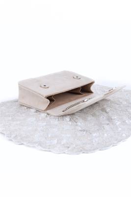 Grace silver suede embellished clutch 5