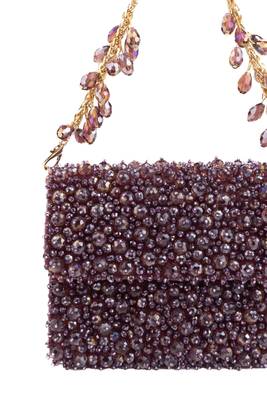 Kiyara mauve suede crystal embellished mini bag 3