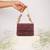 Kiyara mauve suede crystal embellished mini bag