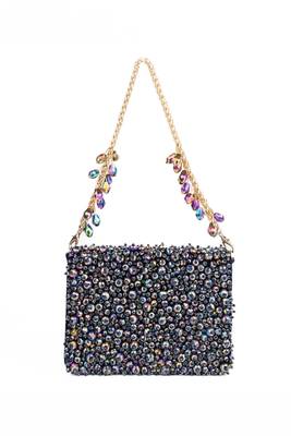 Kiyara metallic suede crystal embellished mini bag 3