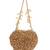 Lola gold suede embellished heart bag