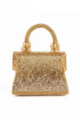Mabel gold & silver suede handcrafted box bag 3