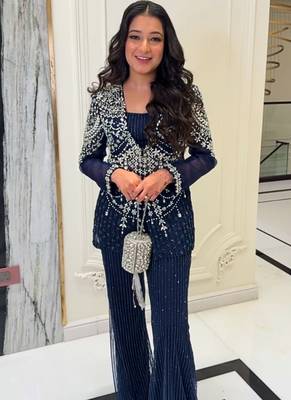 Mia silver georgette embellished mini cylinder bag 5