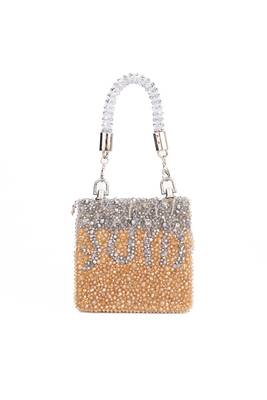 Elsie gold & silver suede mini bag 1