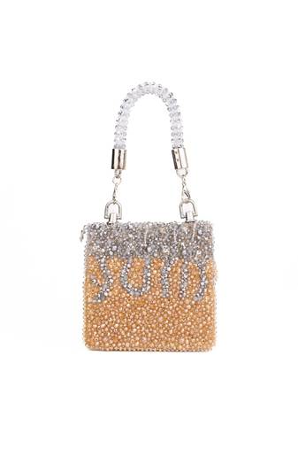 Elsie gold & silver suede mini bag