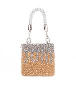 Elsie gold & silver suede mini bag