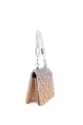 Elsie gold & silver suede mini bag