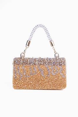 Elsie gold & silver suede clutch 2