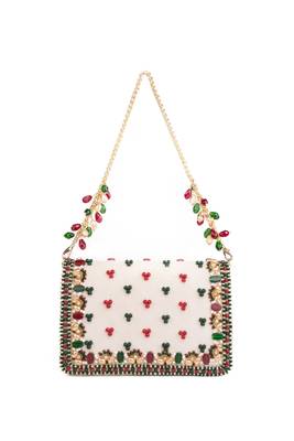 Noori multicolor suede embellished clutch 3