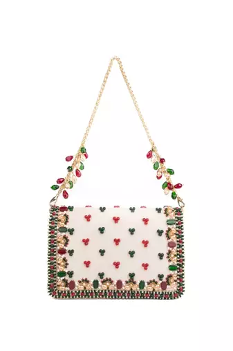 Noori multicolor suede embellished clutch