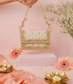 Noori pastel suede embellished clutch