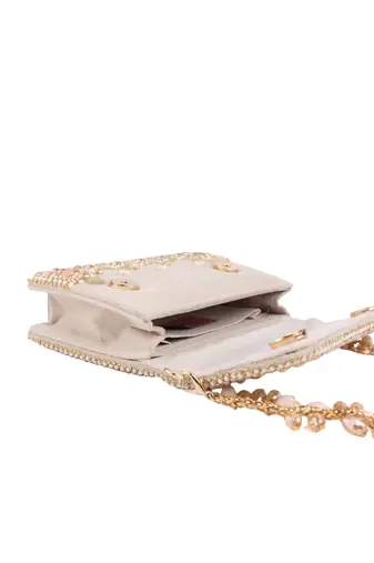 Noori pastel suede embellished clutch