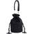 Zaria black suede crystal embellished bucket bag