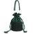 Zaria green suede crystal embellished bucket bag