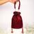 Zaria maroon suede crystal embellished bucket bag