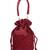 Zaria maroon suede crystal embellished bucket bag