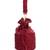 Zaria maroon suede crystal embellished bucket bag