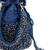 Zaria navy blue suede crystal embellished bucket bag