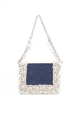 Elana denim pearl embellished mini bag 3