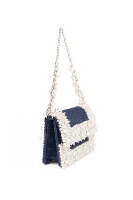 Elana denim pearl embellished mini bag 4