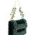 Elana green suede crystal embellished mini bag