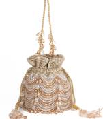 Gulzar gold & silver georgette embellished bucket bag