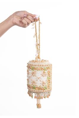 Bella pastel suede embellished cylinder mini bag 2