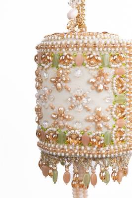 Bella pastel suede embellished cylinder mini bag 3