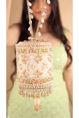 Bella pastel suede embellished cylinder mini bag 5