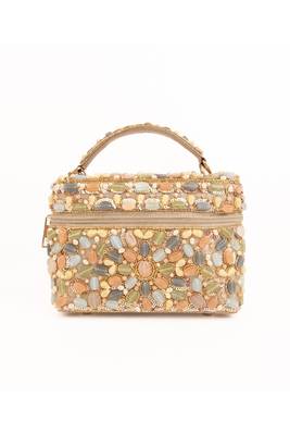 Abia pastel georgette embellished vanity bag 1
