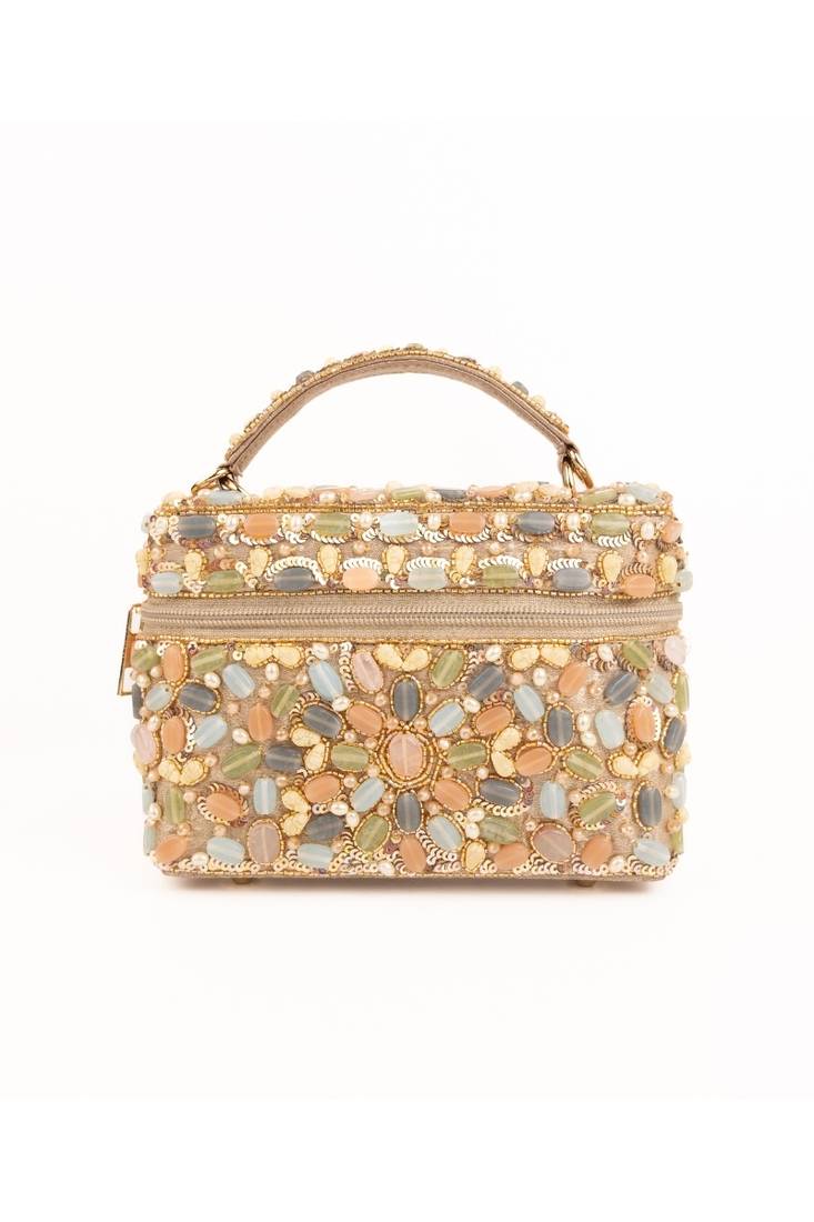 Abia pastel georgette embellished vanity bag