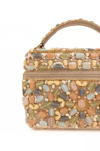 Abia pastel georgette embellished vanity bag