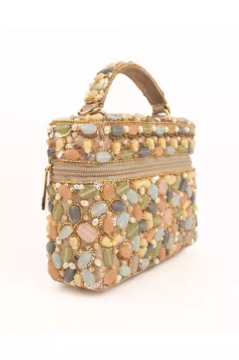 Abia pastel georgette embellished vanity bag