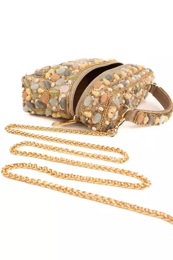Abia pastel georgette embellished vanity bag