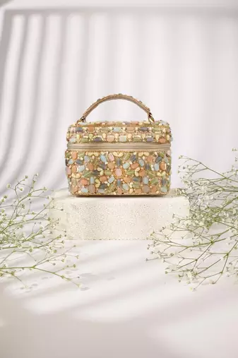 Abia pastel georgette embellished vanity bag