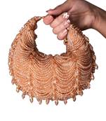 Liona gold georgette embellished hobo bag