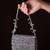 Kiyara grey suede crystal embellished mini bag