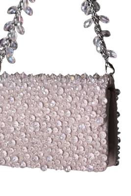 Kiyara silver suede crystal embellished mini bag 2