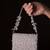 Kiyara silver suede crystal embellished mini bag