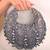 Liona grey georgette embellished hobo bag
