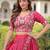 Enchanting Pink Embroidered Crushed Designer Lehenga With Blouse